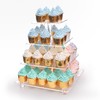 Antimbee 4 Tier Cupcake Stand, Clear Acrylic Cupcake Holder -