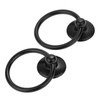 Dophee 2Pcs Metal Ring Drop Pull Handle Black Single Hole