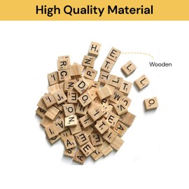100Pcs Wooden Alphabet Letters Scrabble Tiles Set / DIY Letter Crafts for Children Kids Student