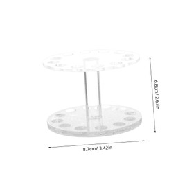 VICASKY Round Crystal Heart Nail Brush Holder Elegant Nail Art Tool Stand for UV Gel Brushes Polishes Silver Base Convenient Organizer for Clean Workspaces