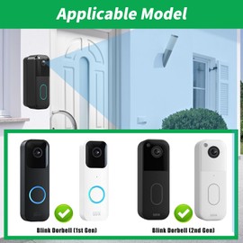 Blink Doorbell Mount, Adjustable (15 to 45 Degrees) Corner Mount,No-Drill Mounting Bracket for Blink Doorbell Camera(1st & 2nd Gen), Wide Viewing Angle Mount,Black