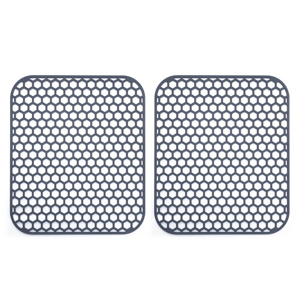 2 Pack 13.7"x 11.7" Bestjing Silicone Kitchen Sink Protector Mat
