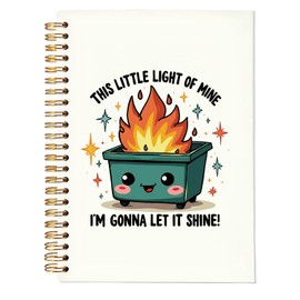 Yetmadi Dumpster Fire Notebook Journal, Dumpster Fire Gifts, Funny This Little Light of Mine Dumpster Fire Notebook, Funny Office Gifts for Coworkers, Funny Office Supplies, 5.5x8.3 Inch
