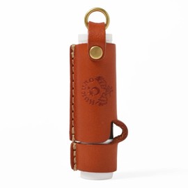 HUKURO Lip Balm Case, Men's, Women's, Leather, Tochigi Leather, Made in Japan, orange