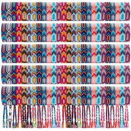 Henoyso 60 Pieces Nepal Woven Friendship Bracelets Bulk Adjustable Braided Bracelets Woven String Bracelet with Sliding Knot Closure for Kids Girls Women Men Camp, 12 Styles, Random Colors