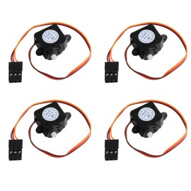 RCmall 4Pcs DM-S0020 2.1g Ultra-Micro Servo Coreless Motor 2g Digital Servo with JR Connector 3.7V-5V for RC Hobby