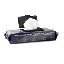 Gravitas G-Wipes: Flushable Wipes for Men - 48 Extra-Large Unscented Wipes, Pre-Moistened, Vitamin E & Aloe Vera, Biodegradable, Body Hygiene, for Daily Use, Resealable Hard Top