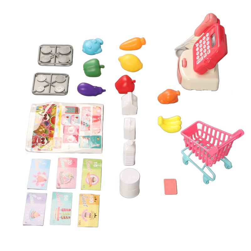 Cash Register Playset Stimulation Cosplay Learning Calculation Shopping Checkout Money