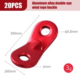 Pack of 20 Aluminium Alloy Guy Ropes Tent Rope Tensioner Tent Rope Cord Adjuster Tent Tensioner for Tent Hiking Camping Bore (Red)