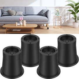 Abizarch 4 Pack Bed Risers 3.3 Inch, Adjustable Round Bedding Furniture Risers - Rubber Sofa Risers for Beds Raising Blocks and Under Bed Storage - Supports up to 6000 lbs