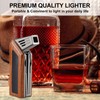 FLABOX 3 in 1 Soft Flame Lighter,Refillable Butane Lighter with