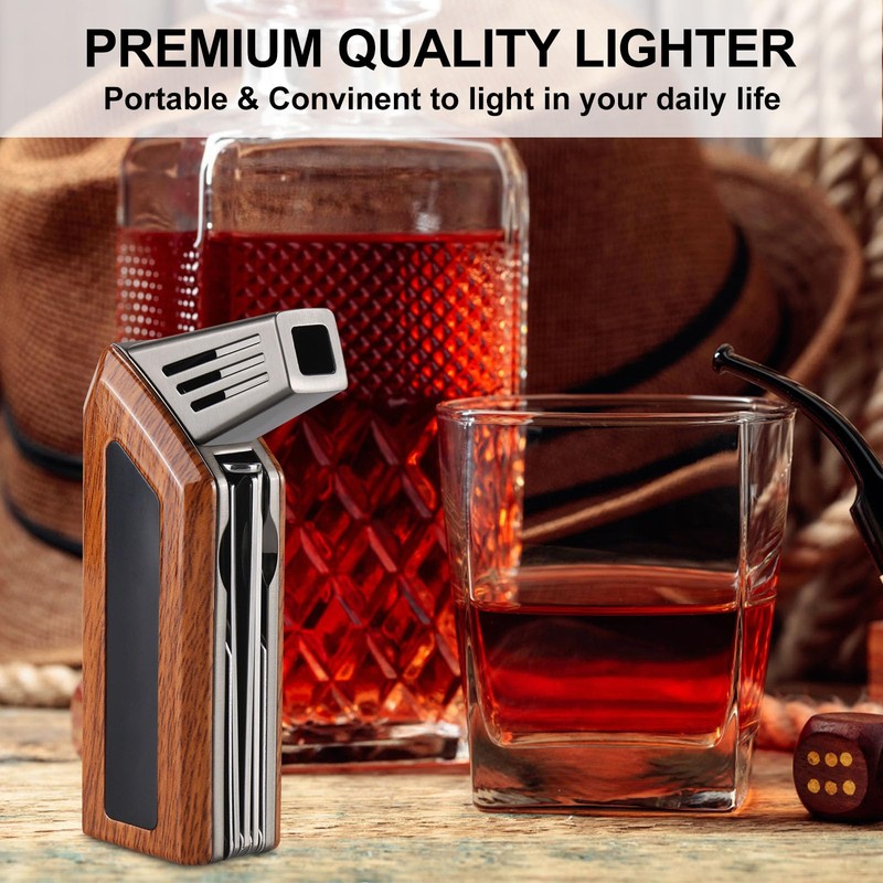 FLABOX 3 in 1 Soft Flame Lighter,Refillable Butane Lighter with