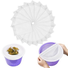 smartelf Pack of 10 Pool Skimmer Socks, Skimmer Filter Net, Reusable, Skimmer Basket Net, Swimming Pool Skimmer Sock for Surface Skimmer, Removes Slag Leaves (White)