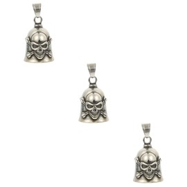 TEHAUX 3pcs Men's Charm Necklace Gothic Gothic Rock Motorcycle Bell Diy Pendant Small Bell Jewelry Decoration