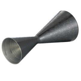 Cocktail Geek Double Cocktail Jigger Slim Style Measuring Jigger with Etched Pattern (Gunmetal Black Spirit)