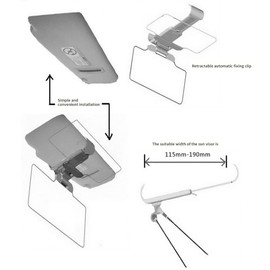 iSpchen Blendschutz Visier 2-in-1 Tag und Nacht Auto Sonnenblende Verlängerung Auto Windschutzscheiben HD-Visier Blendfrei Anti-UV Sonnenschutz Extender für LKW,Auto