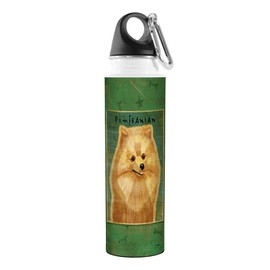 Tree-Free Greetings VB48025 John W. Golden Artful Traveler Stainless Steel Water Bottle, 18-Ounce, Pomeranian