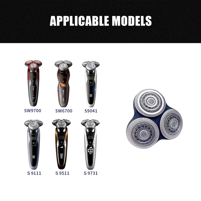 YAFIYGI 3 Pack Compatible with Replacement Electric Shaving Head Razor