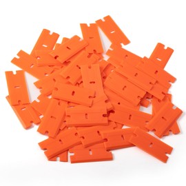 NEWISHTOOL Plastic Scraper With 300 PCS Double Edged Replacement Blades for Safety Glass Scraper - 1.5 Inch Blades for Removing Labels, Decals & Adhesive