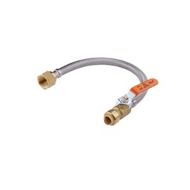 EFIELD 24-inch Push-fit Valve Flexible Water Heater Connector, 1/2 inch x 3/4 inch FIP, Push-to-Connect, Copper, Pex, CPVC, Braided Stainless Steel (24 Inch Length)