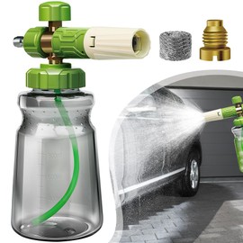 LanAqua Foam Cannon for Pressure Washer, Upgraded Wide Mouth Snow Foam Cannon for Car Wash, Adjustable Thick Portable Car Wash Sprayer with 1/4" Quick Connector, Additional 1.1 mm Orifice Nozzle