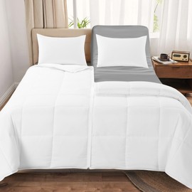 HOMBYS Split King Comforter Sets for Adjustable Bed, 3-Piece Bedding Set King Size 106"×90", Individual Comfort for Couples, Machine Washable, White