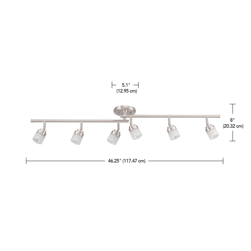 GLOBE Electric 59865 Spence 6-Light Foldable Track Lighting, Brushed Nickel,