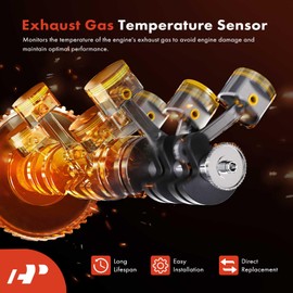 A-Premium Exhaust Gas Temperature Sensor Compatible with Ram ProMaster 1500, ProMaster 2500, ProMaster 3500, 2017, 3.0L