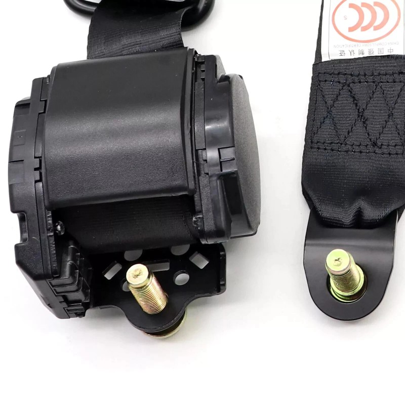 C-HORSE 2 Retractable 3 Point Safety Black Seat Belt Straps