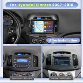 8 Core 4+64GB for for Hyundai Elantra 2007-2010 Android 13 Car Stereo Wireless Apple Carplay, 9 Inch IPS Touch Screen Android Auto Car Radio GPS Navigation WiFi AHD Backup Camera Bluetooth DSP FM RDS