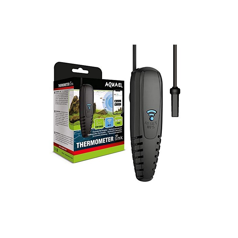 Aquael Thermometer Link Electronic Thermometer with App Control, Black