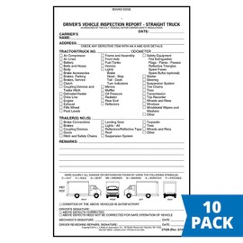 Straight Truck Detailed Driver's Vehicle Inspection Report 10-pk. - Book Format with 31 Sets, 2-Ply Carbonless, 5.5" x 9.25", Meet FMCSR Requirements, J. J. Keller & Associates, Inc.