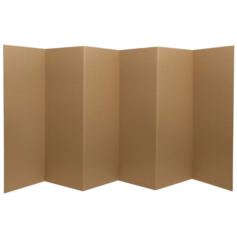 4 ft. Short Brown Temporary Cardboard Folding Screen - 6