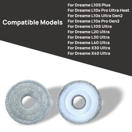 LEHANGOK 10-Pack Mop Pads Accessories for Dreame X40 Ultra/L10s Ultra/L10s Pro Ultra/L40 Ultra/L30 Ultra/X30 Ultra/L10s Ultra Gen2/L20 Ultra Robot Vacuum, Washable and Reusable Mop Pad Replacement