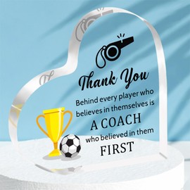 HULALA Thank You Football Coach Gifts For Men Female Football Coach Presents Leaving Plaque Behind Every Player Who Believes In Themselves Is A Coach Who Believed In Them First