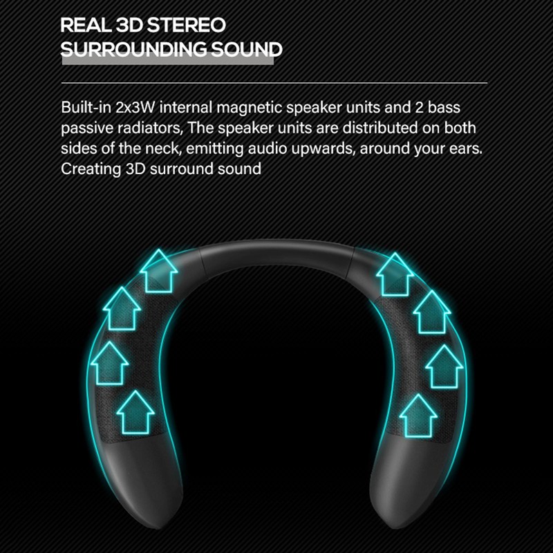 Wireless Bluetooth Neckband Speaker Portable Wearable Surround Neck Hanging Wireless