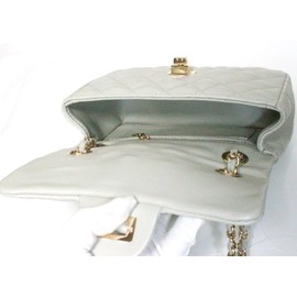 Sp Lab Soft Sheepskin Chain Bag Shoulder Bag Quilted Mini Shoulder Bag, beigegreen