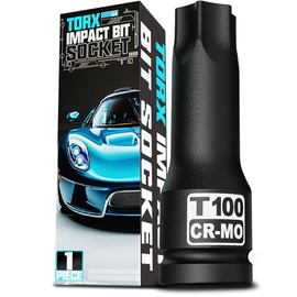 KIRXST 1/2" Drive T100 Torx Bit Socket, 6 Point Star Impact Socket, Impact Torx Bit Socket for Automotive Repair