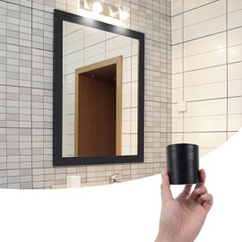 LONGKING 32ft x 3in Black Mirror Tape Border, Peel and Stick Mirror Border for Bathroom, Waterproof PVC Wallpaper