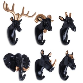 Goetland 6 Pack Animal Coat Hook Hanging Hooks with Screws Heavy Duty Wall Mount for Door