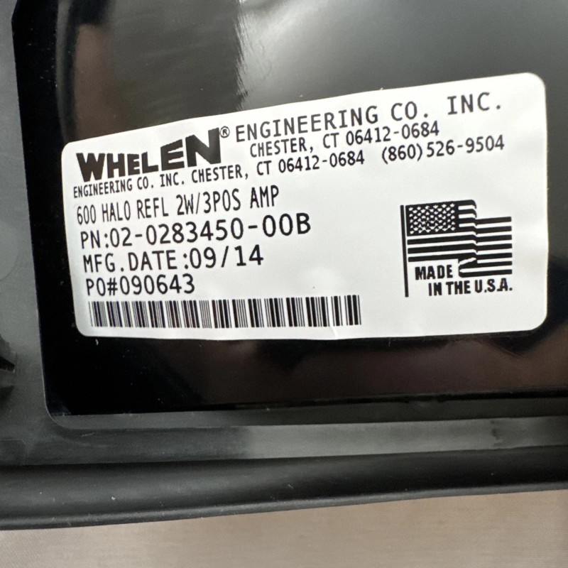 Whelen 600 Halogen Light Amber Turn Signal. 02-0283450-00B