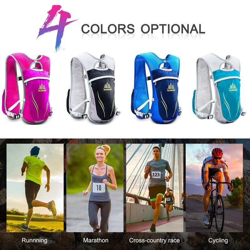 HEARTST Running Bag Marathon Backpack Daypack 5.5L Lightweight Breathable Waterproof