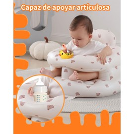 Asiento Inflable Circundante para Bebés de 3 a 36 Meses, Asiento Tipo Bumbo con Bomba de Aire Incorporada y Bandeja, Silla para Bebés Capaz de Soportar Peso (Osos)