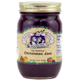 Amish Wedding Old Fashioned Christmas (Cranberries & Strawberries) Jam, TWO 18 oz. Jars