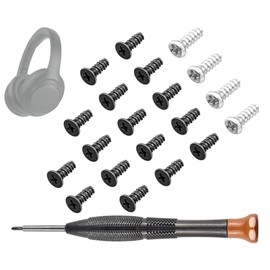 SOULWIT Replacement Headband Pad Screws for Sony WH-1000XM4 (WH1000XM4) Headphones, Repair Part for Side Cover Slider and End Caps - 16Pcs Black+4Pcs Silver