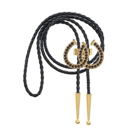 GelConnie Cowboy Ties for Men Native American Western Western Necktie Gold Vintage Bolo Tie Black Diamond Jewelry