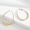 Lightweight Oval Hoop Earrings for Women - 14K Gold Plated,
