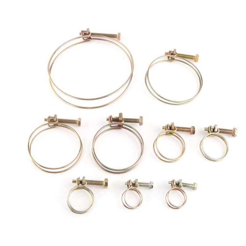 10pcs Double Wire Hose Clips Adjustable Double Wire Water Hose