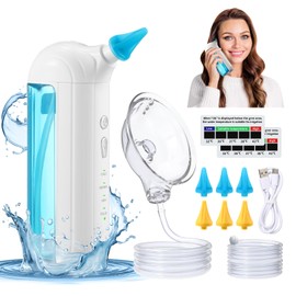 DeeWaves Electric Ear Wax Removal, Ear Cleaner with 6 Replacement Tips, Ear Cleaning Machine with Extension Water Supply Tube, Safe & Effective Ear Irrigation Kit Flushing System for Ear Wax Buildup