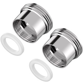 Yvyan Tap Adaptor, Pack of 2, Female Thread M18 to Male Thread M22 Tap Aerator Adapter, Ideal for Aerators and Washbasins (Silver, 18-22)